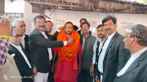 प्रदेश मंत्री महन्थ गिरजेश दास का स्वागत
